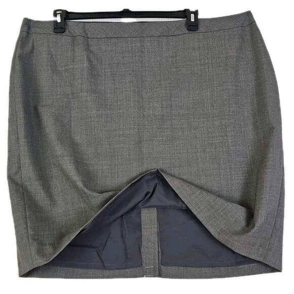Lands' End Outfitters ~ LWoman Plus Size 22W~ Gray Wool A-Line Pensil Skirt NWOT - Picture 3 of 12